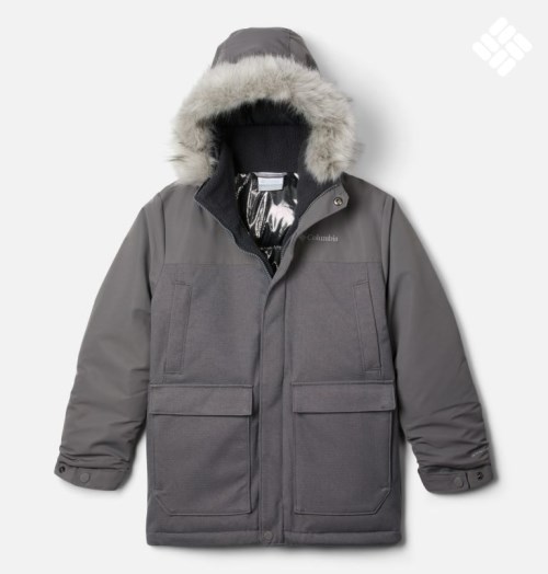 Kids' Columbia Boundary Bay Down Jackets Grey | CA-N5A34
