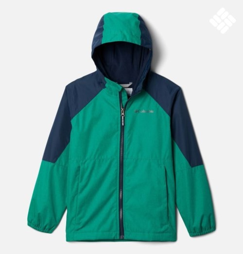 Kids' Columbia Endless Explorer Jackets Green / Navy | CA-EAC31