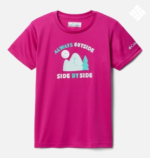 Kids' Columbia Mirror Creek Short Sleeve Graphic T Shirts Fuchsia | CA-S13C4