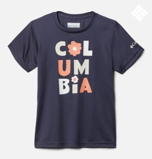 Kids' Columbia Mirror Creek Short Sleeve Graphic T Shirts Navy | CA-SL6C5
