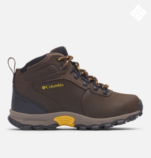 Kids' Columbia Newton Ridge Waterproof Hiking Boots Dark Brown | CA-X16L8