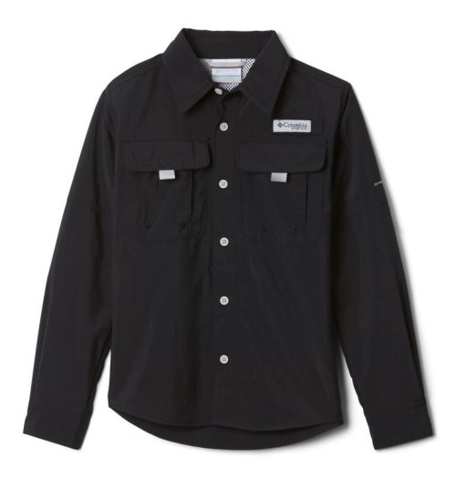 Kids' Columbia PFG Bahama Long Sleeve Shirts Black | CA-OC510