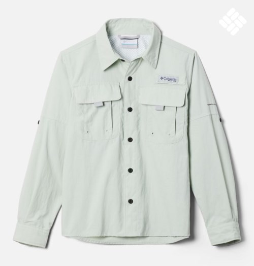 Kids' Columbia PFG Bahama Long Sleeve Shirts Mint | CA-Z46C8