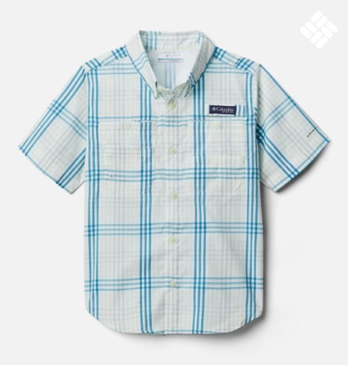 Kids' Columbia PFG Super Tamiami Short Sleeve Shirts Stripe | CA-YA318