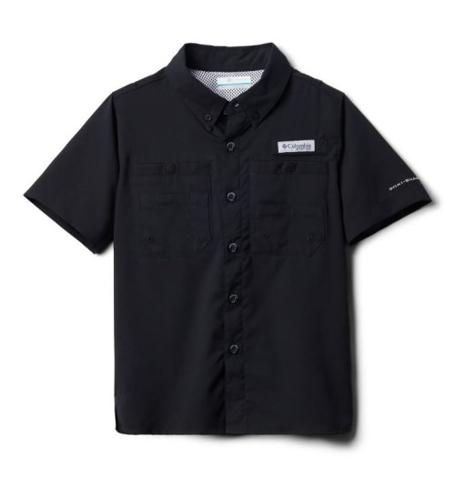 Kids' Columbia PFG Tamiami Short Sleeve Shirts Black | CA-G6045