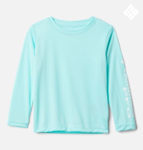 Kids' Columbia PFG Terminal Tackle Long Sleeve Sweatshirts Turquoise | CA-G3408