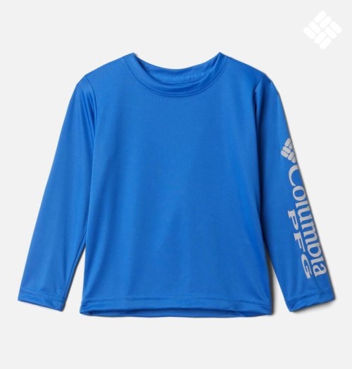 Kids' Columbia PFG Terminal Tackle Long Sleeve Sweatshirts Blue | CA-VA685