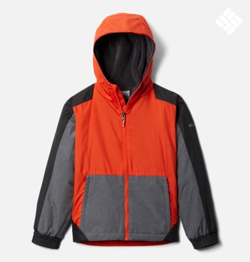 Kids' Columbia Point Park Lined Windbreaker Jackets Orange / Grey | CA-A4C15