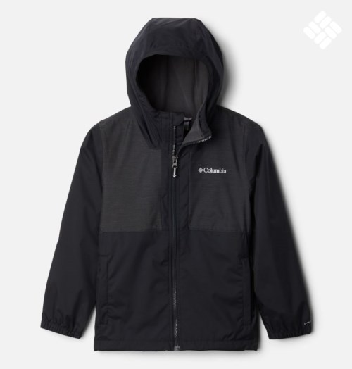 Kids' Columbia Rainy Trails Lined Fleece Jackets Black | CA-F84C5