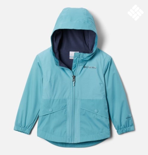 Kids' Columbia Rainy Trails Lined Fleece Jackets Turquoise | CA-T0C15