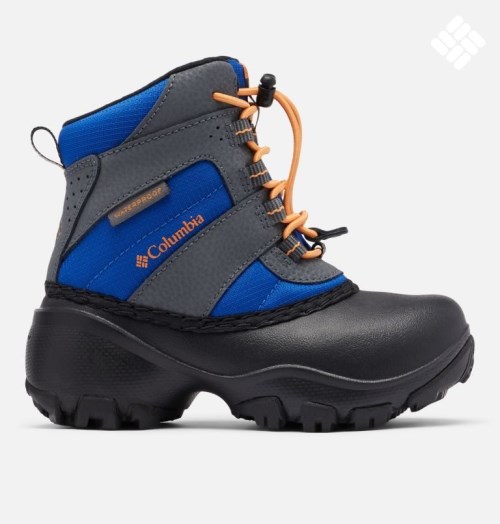 Kids' Columbia Rope Tow Waterproof Boots Grey / Blue | CA-R1L86