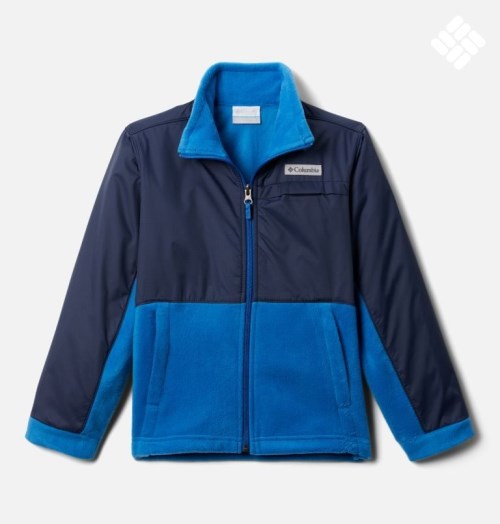 Kids' Columbia Steens Mountain Overlay Fleece Jackets Blue / Navy | CA-R63A0