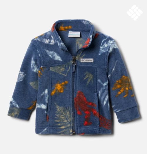 Kids' Columbia Zing III Printed Fleece Jackets Navy | CA-B83L6