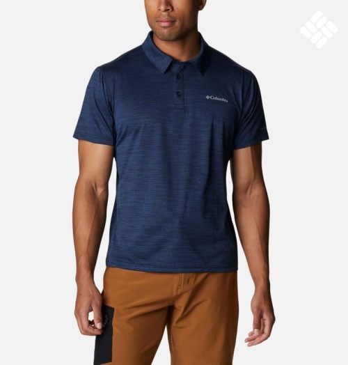 Men's Columbia Alpine Chill Zero Polo Shirts Navy | CA-XC36A