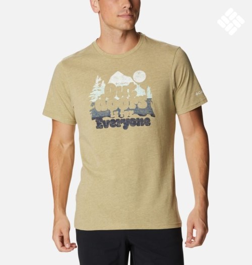 Men's Columbia Alpine Way Graphic T Shirts Olive | CA-H45C0