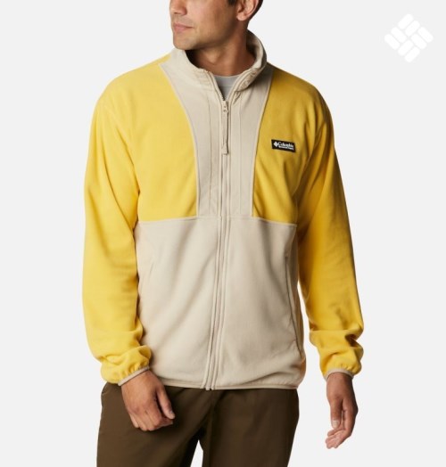 Men's Columbia Back Bowl Lightweight Fleece Jackets Yellow | CA-G15A6