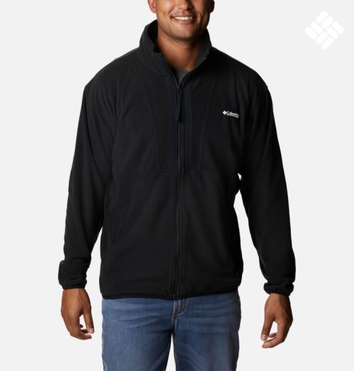 Men's Columbia Back Bowl Lightweight Fleece Jackets Black | CA-Q806L
