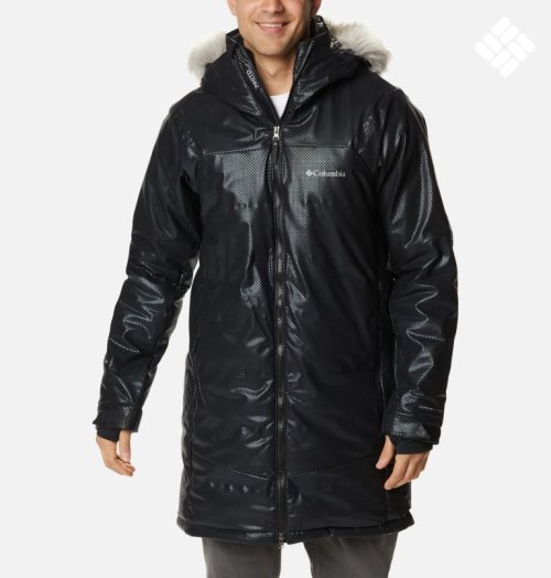 Men's Columbia Barrett Spur II Black Dot Down Jackets Black | CA-JAC36