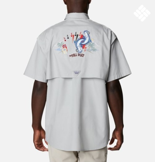 Men's Columbia Bonehead Icon Short Sleeve Shirts Light Grey | CA-V18L0