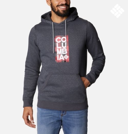 Men's Columbia CSC Basic Logo II Hoodie Dark Grey | CA-R1L48