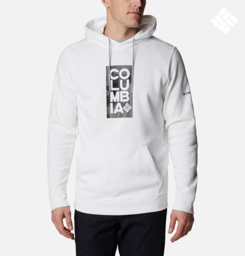 Men's Columbia CSC Basic Logo II Hoodie White | CA-T3A45