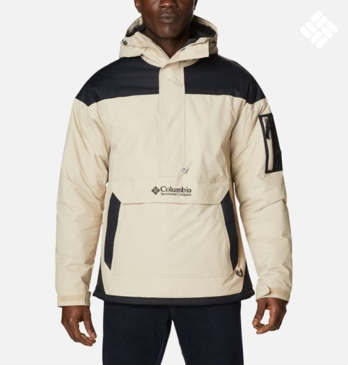 Men's Columbia Challenger Anorak Insulated Jackets Cream | CA-NL0C6