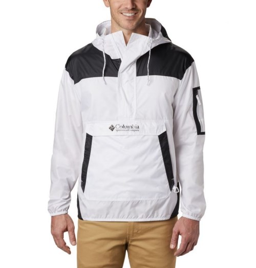 Men's Columbia Challenger Windbreaker Jackets White / Black | CA-X8504