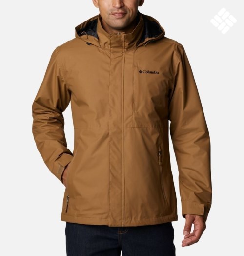 Men's Columbia Cloud Crest Rain Jackets Brown | CA-J8A05