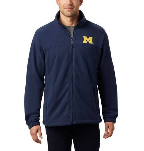 Men's Columbia Collegiate Flanker III - Michigan Fleece Jackets Navy | CA-L8654