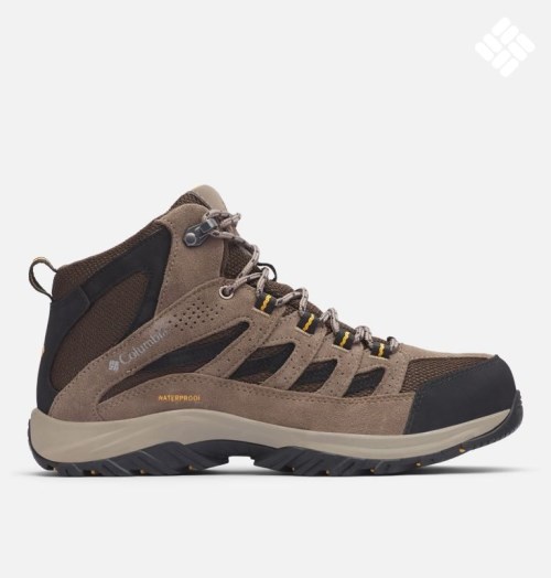 Men's Columbia Crestwood Mid Waterproof Hiking Boots Brown | CA-X0186