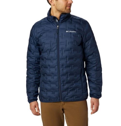 Men's Columbia Delta Ridge Down Jackets Navy | CA-SC356