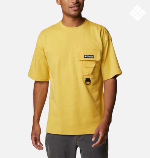 Men's Columbia Field Creek Double Knit Short Sleeve T Shirts Yellow | CA-O58AC