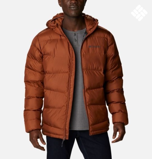 Men's Columbia Fivemile Butte Hooded Jackets Brown | CA-F8AC5