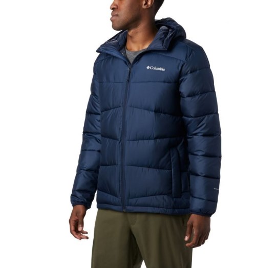 Men's Columbia Fivemile Butte Hooded Jackets Navy | CA-UL56C