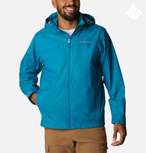 Men's Columbia Glennaker Lake Rain Jackets Turquoise | CA-WLC34