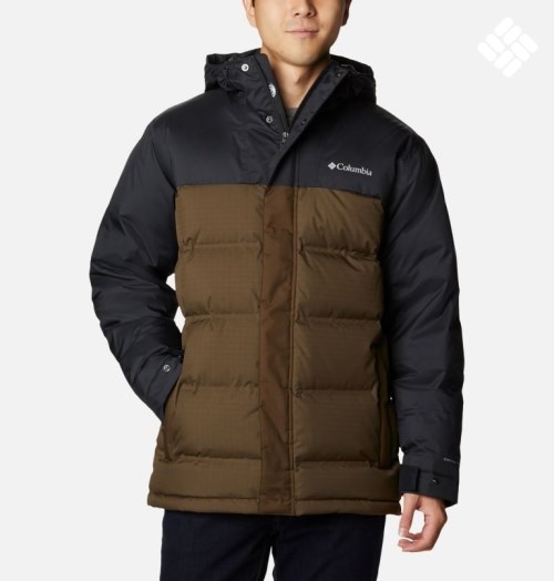 Men's Columbia Grand Trek Down Jackets Black / Olive | CA-A05L6