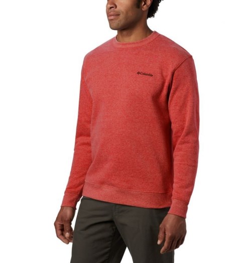 Men's Columbia Hart Mountain II Crew Sweatshirts Red | CA-T0L15
