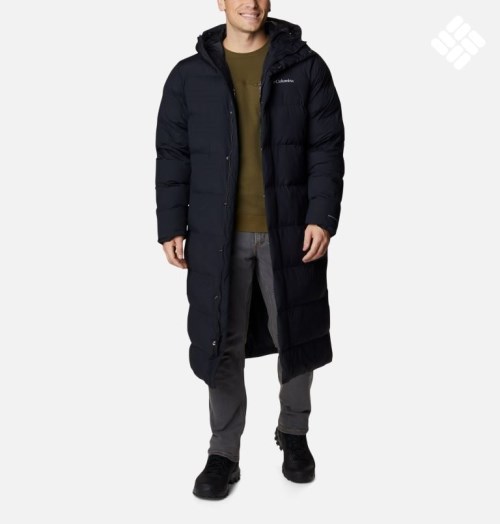 Men's Columbia Hunters Drive Long Parka Jackets Black | CA-N1L84