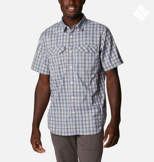 Men's Columbia Lakeside Trail Short Sleeve Shirts Grey | CA-E051C