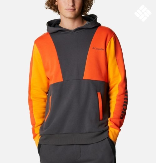 Men's Columbia Lodge Colorblock Hoodie Orange / Black | CA-RA516