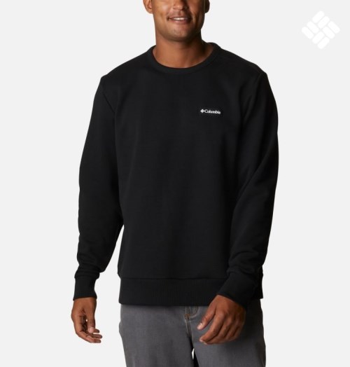 Men's Columbia Lodge Heavyweight Crew Sweatshirts Black | CA-V04C3