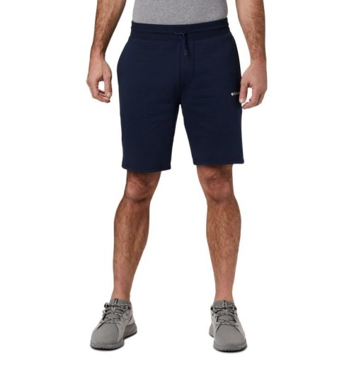 Men's Columbia Logo Fleece Shorts Navy | CA-Z1CL0