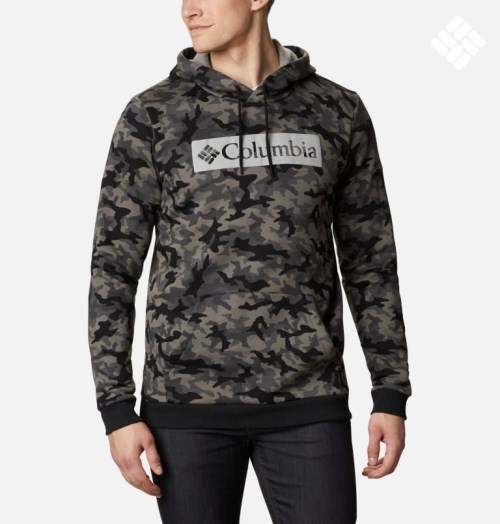 Men's Columbia Logo Printed Hoodie Camo | CA-Q16L0
