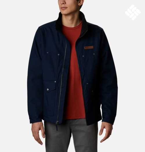 Men's Columbia Loma Vista Lined Fleece Jackets Navy | CA-S8AC3