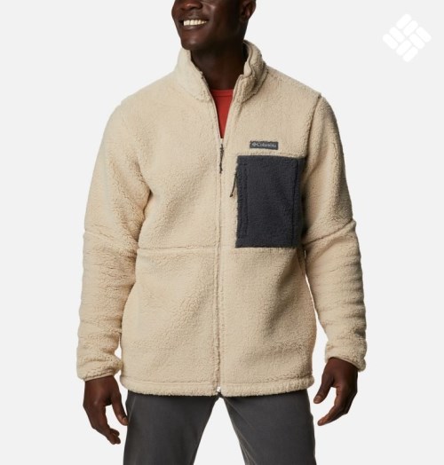 Men's Columbia Mountainside Heavyweight Sherpa Fleece Jackets Beige | CA-BC568