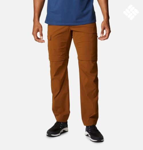 Men's Columbia Newton Ridge Convertible Pants Brown | CA-KA5L0