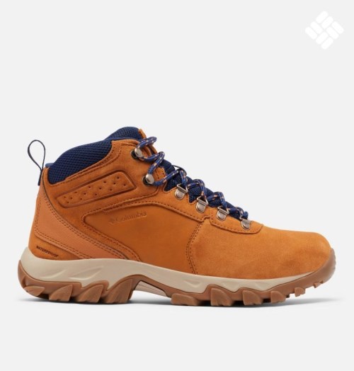 Men's Columbia Newton Ridge Plus II Suede Waterproof Hiking Boots Brown | CA-BA468