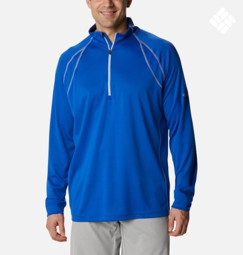 Men's Columbia Omni-Heat Range Session Sweatshirts Blue | CA-P46L8