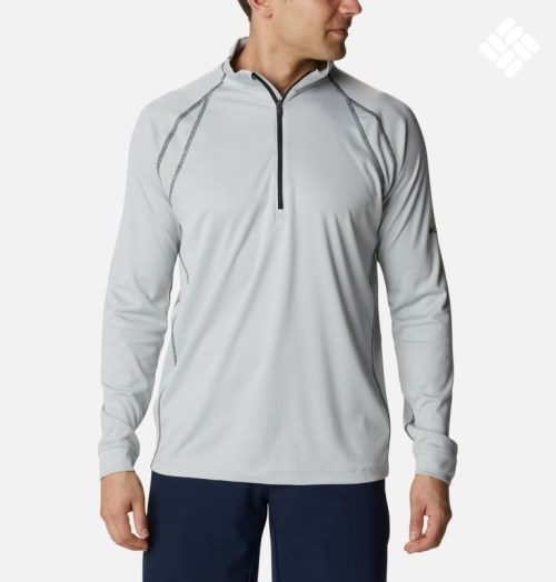 Men's Columbia Omni-Heat Range Session Sweatshirts Light Grey | CA-P58AC