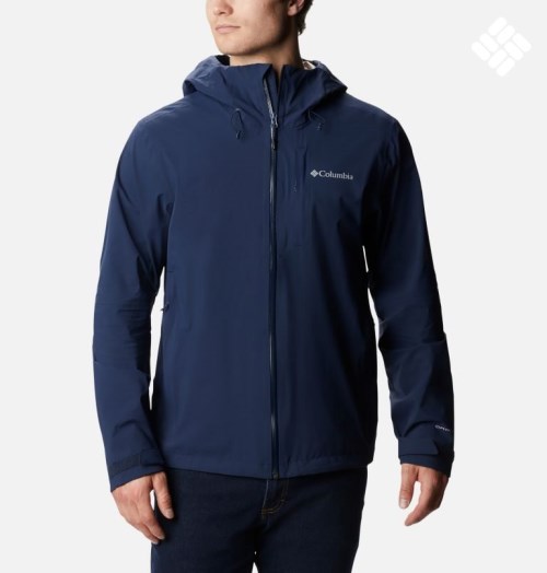 Men's Columbia Omni-Tech Ampli-Dry Shell Jackets Navy | CA-W4L3C